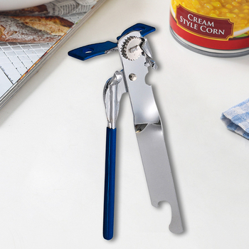 Ανοιχτήρι κονσερβών μονής λαβής από ανοξείδωτο ατσάλι με ανοιχτό καπάκι, ανοιχτήρι μπουκαλιών για οικιακή χρήση, εργαλείο κουζίνας που εξοικονομεί εργασία