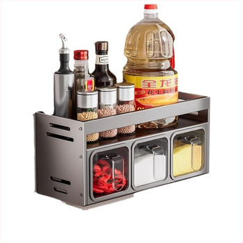 Ράφι αποθήκευσης κουτιού καρυκευμάτων κουζίνας, μη διάτρητο τοίχου, πολυλειτουργικό βάζο καρυκευμάτων, μπουκάλι, συνδυασμός καρυκευμάτων, ράφι αποθήκευσης