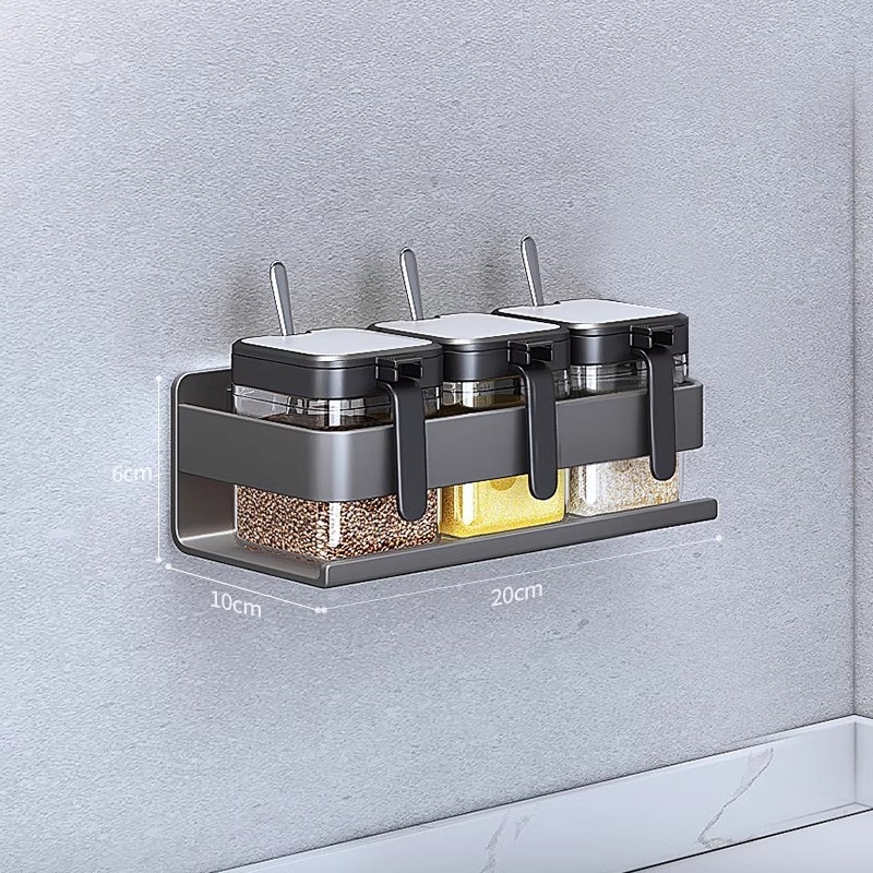 Ράφι αποθήκευσης κουτιού καρυκευμάτων κουζίνας, μη διάτρητο τοίχου, πολυλειτουργικό βάζο καρυκευμάτων, μπουκάλι, συνδυασμός καρυκευμάτων, ράφι αποθήκευσης