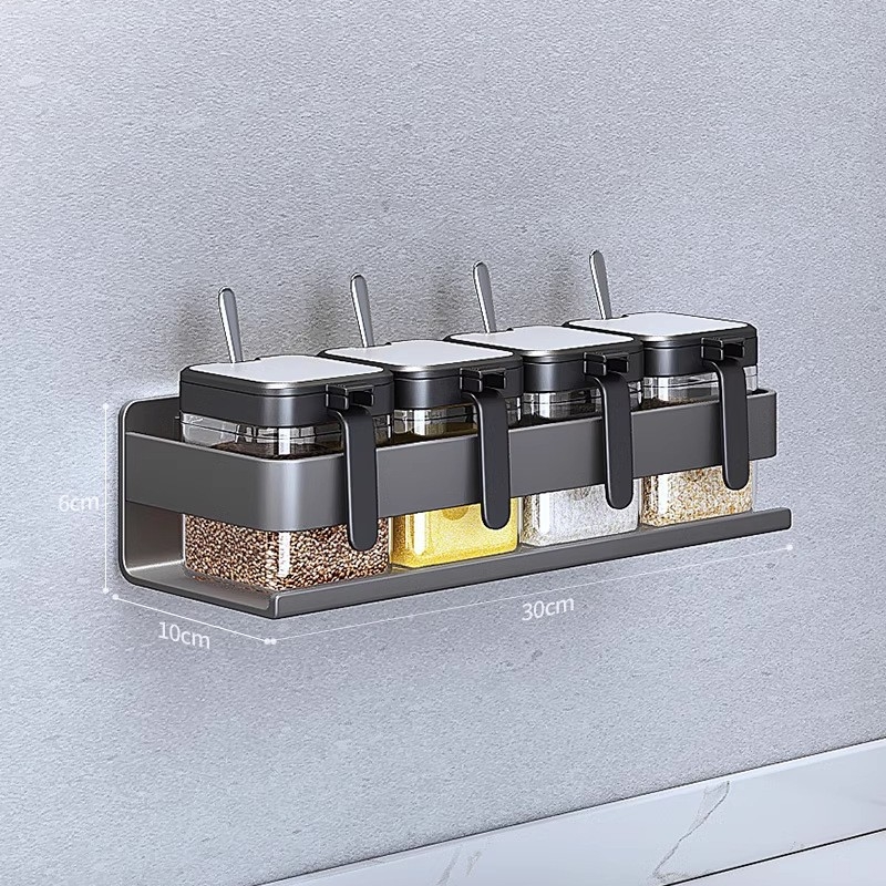 Ράφι αποθήκευσης κουτιού καρυκευμάτων κουζίνας, μη διάτρητο τοίχου, πολυλειτουργικό βάζο καρυκευμάτων, μπουκάλι, συνδυασμός καρυκευμάτων, ράφι αποθήκευσης