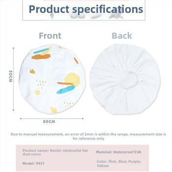 Armas koomiksikujuline ventilaatorikate elektrilise ventilaatori tolmukindel kaitsekate kõikehõlmav 50 cm ümmargune kaitsekate hoiustamise põlvkonna juustele
