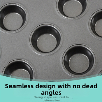 Mittenakkuva 24 tassi süsinikterasest küpsetuspann hall must mini muffinikoogivorm küpsetamisvahendid pudingikoogivorm