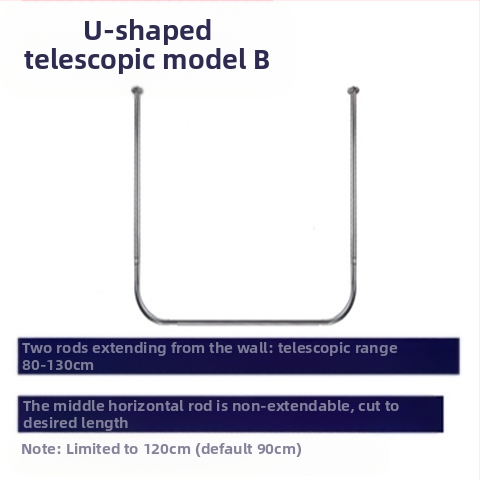 Комплект извити душ корнизи за баня Shangtao, телескопични, безпроблемни, от неръждаема стомана 304, ветрилообразни, за вана
