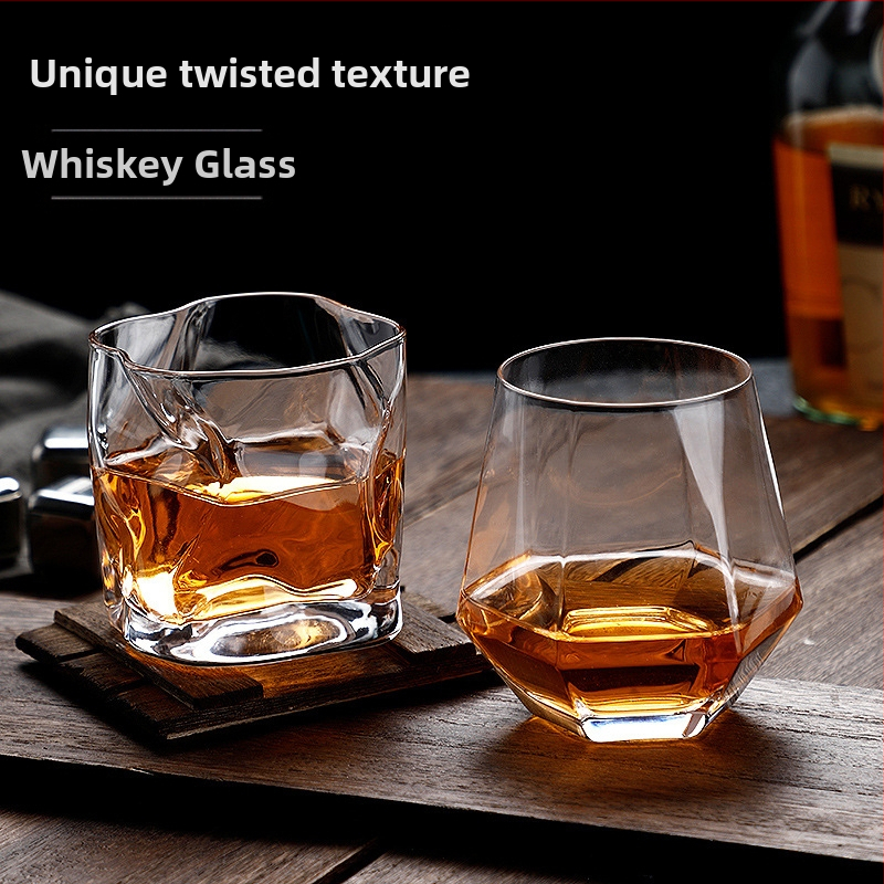 Специално оформена чаша, прозрачна цветна чаша за уиски и бира, домакинска стъклена чаша със специална форма, високо изглеждаща чаша за пиене