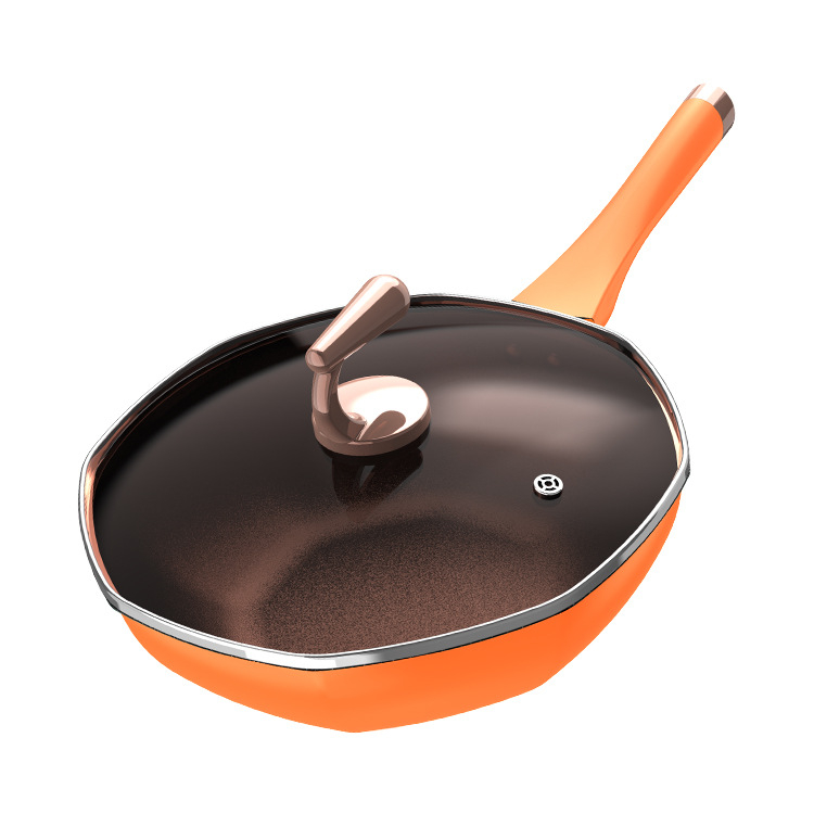 Maifani kivist kaheksanurkne pann mittenakkuva panniga paksendatud pann köögiwok majapidamise multifunktsionaalne wok-gaas universaalne