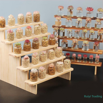 NM397 Raft de afișare din lemn masiv, suport de depozitare, suport de birou, la modă, de mână, cutie specială pentru jaluzele, raft pentru scară cu plante verzi cărnoase