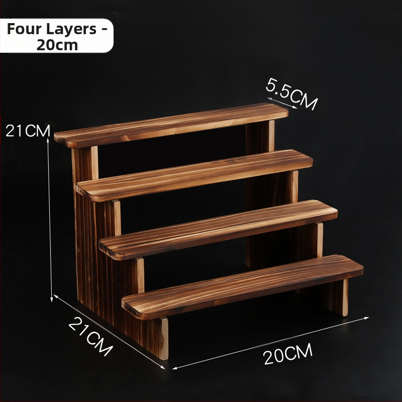 NM397 Raft de afișare din lemn masiv, suport de depozitare, suport de birou, la modă, de mână, cutie specială pentru jaluzele, raft pentru scară cu plante verzi cărnoase