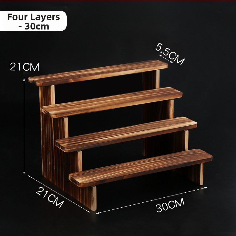 NM397 Raft de afișare din lemn masiv, suport de depozitare, suport de birou, la modă, de mână, cutie specială pentru jaluzele, raft pentru scară cu plante verzi cărnoase