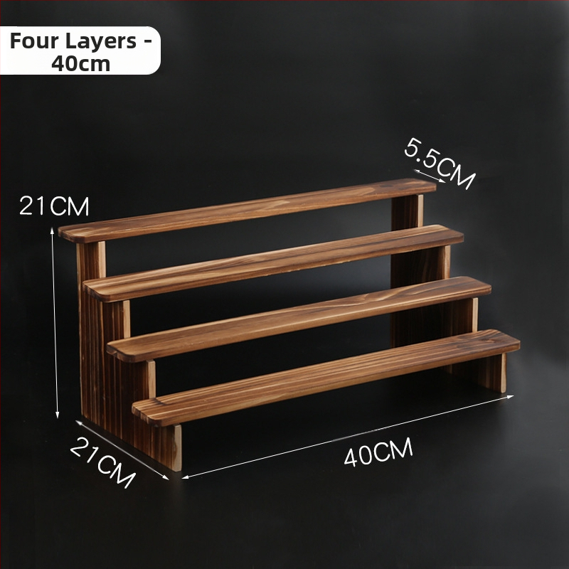 NM397 Raft de afișare din lemn masiv, suport de depozitare, suport de birou, la modă, de mână, cutie specială pentru jaluzele, raft pentru scară cu plante verzi cărnoase