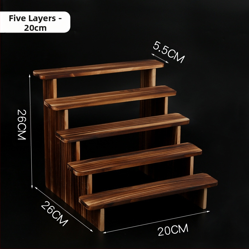 NM397 Raft de afișare din lemn masiv, suport de depozitare, suport de birou, la modă, de mână, cutie specială pentru jaluzele, raft pentru scară cu plante verzi cărnoase