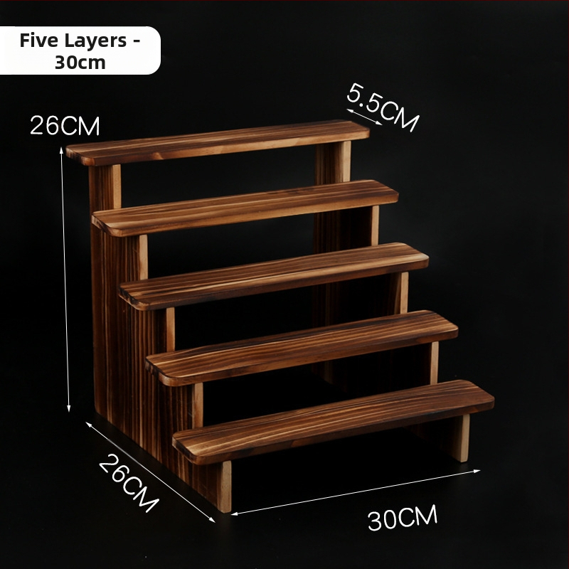 NM397 Raft de afișare din lemn masiv, suport de depozitare, suport de birou, la modă, de mână, cutie specială pentru jaluzele, raft pentru scară cu plante verzi cărnoase
