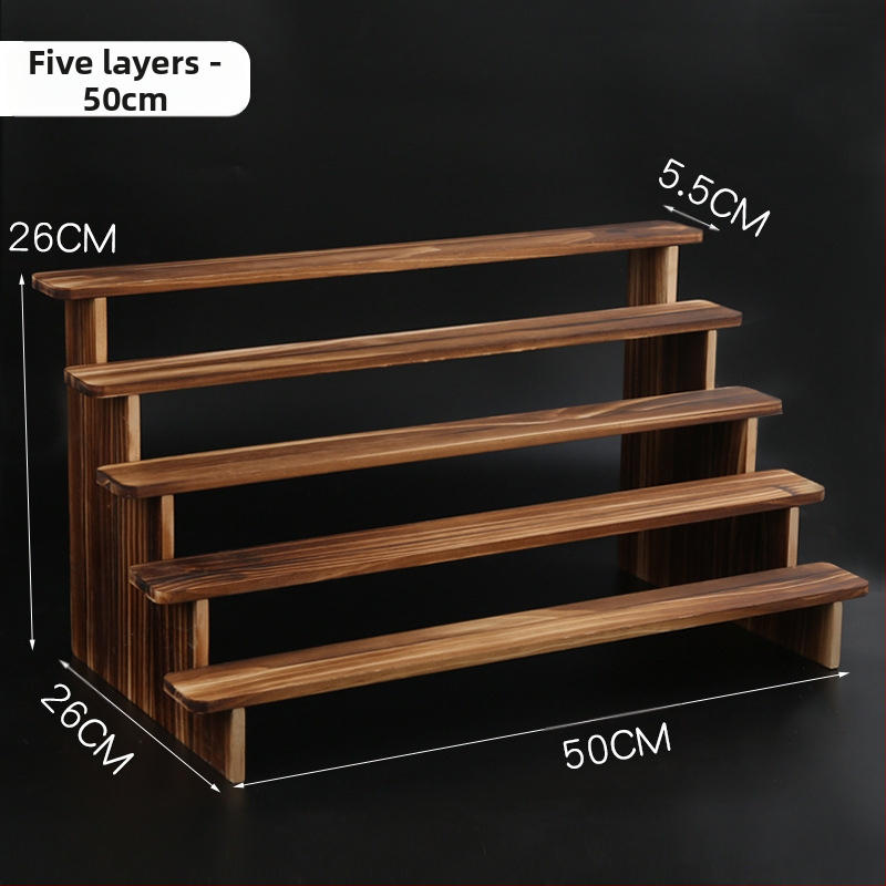 NM397 Raft de afișare din lemn masiv, suport de depozitare, suport de birou, la modă, de mână, cutie specială pentru jaluzele, raft pentru scară cu plante verzi cărnoase