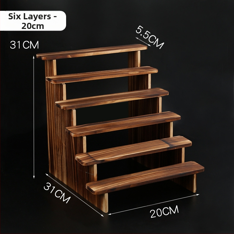 NM397 Raft de afișare din lemn masiv, suport de depozitare, suport de birou, la modă, de mână, cutie specială pentru jaluzele, raft pentru scară cu plante verzi cărnoase