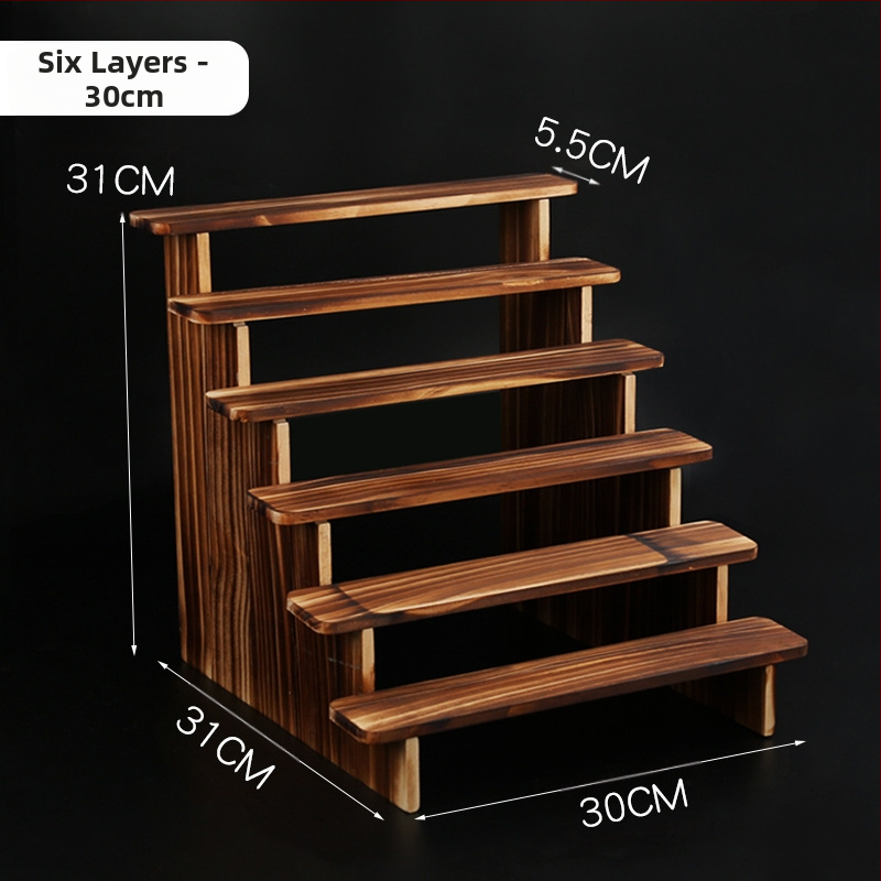 NM397 Raft de afișare din lemn masiv, suport de depozitare, suport de birou, la modă, de mână, cutie specială pentru jaluzele, raft pentru scară cu plante verzi cărnoase