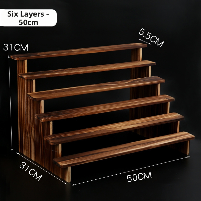 NM397 Raft de afișare din lemn masiv, suport de depozitare, suport de birou, la modă, de mână, cutie specială pentru jaluzele, raft pentru scară cu plante verzi cărnoase