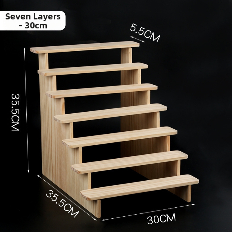 NM397 Raft de afișare din lemn masiv, suport de depozitare, suport de birou, la modă, de mână, cutie specială pentru jaluzele, raft pentru scară cu plante verzi cărnoase