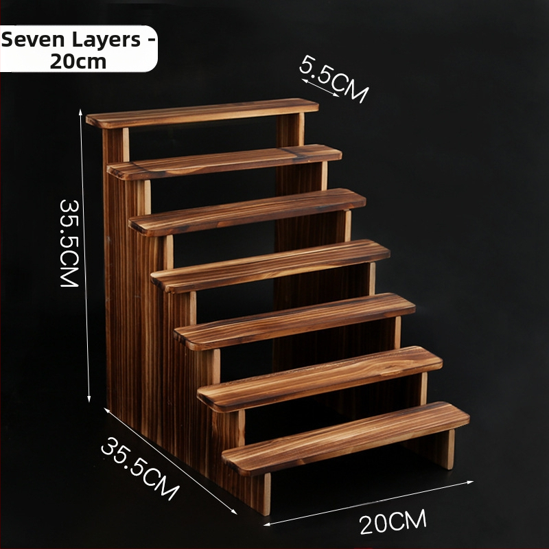 NM397 Raft de afișare din lemn masiv, suport de depozitare, suport de birou, la modă, de mână, cutie specială pentru jaluzele, raft pentru scară cu plante verzi cărnoase