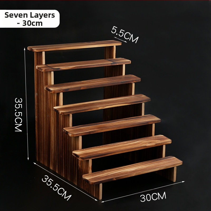 NM397 Raft de afișare din lemn masiv, suport de depozitare, suport de birou, la modă, de mână, cutie specială pentru jaluzele, raft pentru scară cu plante verzi cărnoase