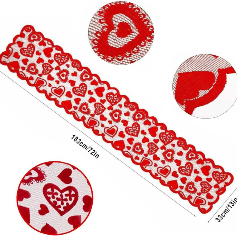 Pakkumise sõbrapäeva lauajooksja pitsist kootud lauakaunistus sõbrapäeva armastuskaunistuseks riidest laudlina peotarbed