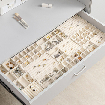 Határokon átnyúló fiókos flanel tálca ékszerdoboz kis méretű ékszer fülbevalók fülbevalók gyűrű fülbevalók nyaklánc tárolódoboz