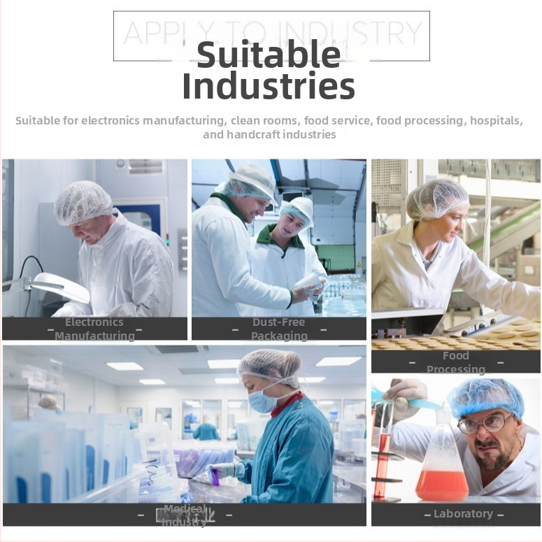 Капачка за еднократна употреба, капачка за прах, нетъкана работна шапка за салон за красота, кухненска масленоустойчива, димоустойчива, 100 броя