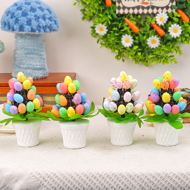 Piiriülene uus lihavõttemuna lillepoti kaunistused pikisuunaline vahu simulatsioon täpiline muna lillepoti stseeni kaunistus