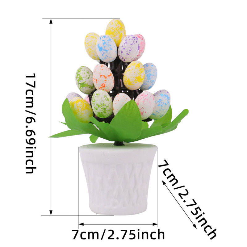 Piiriülene uus lihavõttemuna lillepoti kaunistused pikisuunaline vahu simulatsioon täpiline muna lillepoti stseeni kaunistus