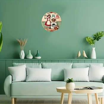 Vintage stílusú, fából készült, lányos mosóhorog - virágmintás és gyermekkori emlékdizájn, otthoni és ajtódekoráció