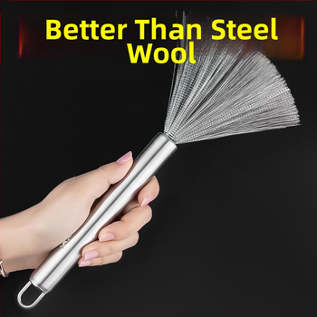 Nerūsējošā tērauda virtuves birste ar garu rokturi, pagarināta podu mazgāšanas podu dekontaminācijas tīrīšanas birste