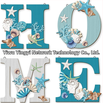 Nauja medinė namų dekoracija HOME, meno sienų dekoras, paplūdimio tematikos namų dekoro logotipas