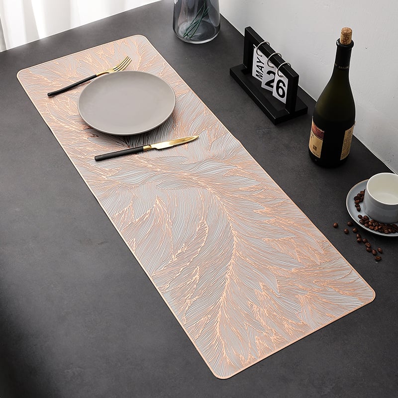 PVC stalo takelio padėklas, tarpvalstybinė elektroninė prekyba, „Amazon“ sprogimai, restoranas, vientiso dugno izoliacinis stalo kilimėlis, tūkstantis šilko lapų, bronzuojantis ilgas rankšluostis