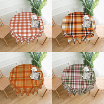 Väliskaubandus Ruuduline laudlina logoga piiriülene ümmargune laudlina söögilaua laudlina Amazoni digitaaltrüki laudlina hulgimüük