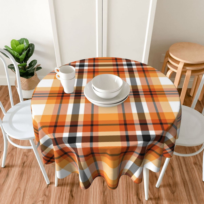 Väliskaubandus Ruuduline laudlina logoga piiriülene ümmargune laudlina söögilaua laudlina Amazoni digitaaltrüki laudlina hulgimüük