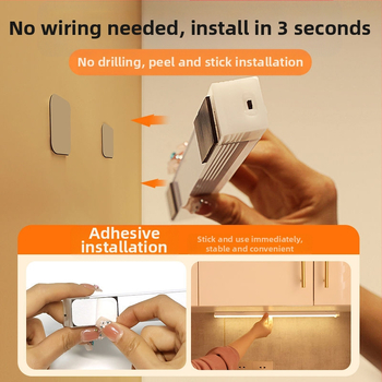 Έξυπνη ασύρματη φόρτιση με επαγωγικό φως νυκτός ανθρώπινου σώματος, οικιακή καλωδίωση, δωρεάν νυχτερινό διάδρομο, ντουλάπα, γραφεία, λωρίδα LED