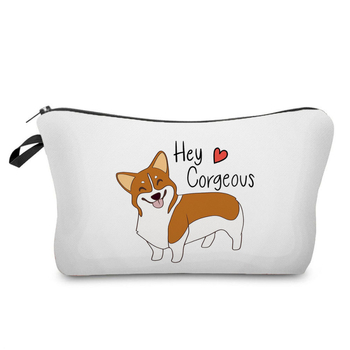 Naujas didmeninės prekybos spalvingas šunų moteriškas krepšys augintinių stiliaus madingas mielas pieštukų krepšys didelės talpos animacinių filmukų kosmetikos laikymo krepšys