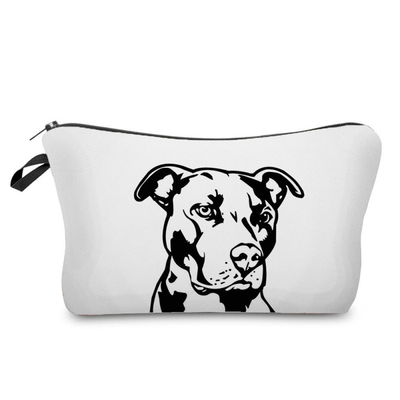 Naujas didmeninės prekybos spalvingas šunų moteriškas krepšys augintinių stiliaus madingas mielas pieštukų krepšys didelės talpos animacinių filmukų kosmetikos laikymo krepšys