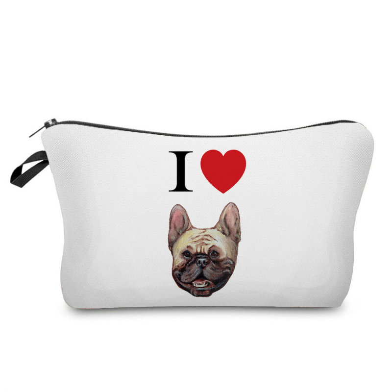 Naujas didmeninės prekybos spalvingas šunų moteriškas krepšys augintinių stiliaus madingas mielas pieštukų krepšys didelės talpos animacinių filmukų kosmetikos laikymo krepšys