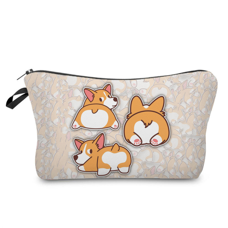 Naujas didmeninės prekybos spalvingas šunų moteriškas krepšys augintinių stiliaus madingas mielas pieštukų krepšys didelės talpos animacinių filmukų kosmetikos laikymo krepšys