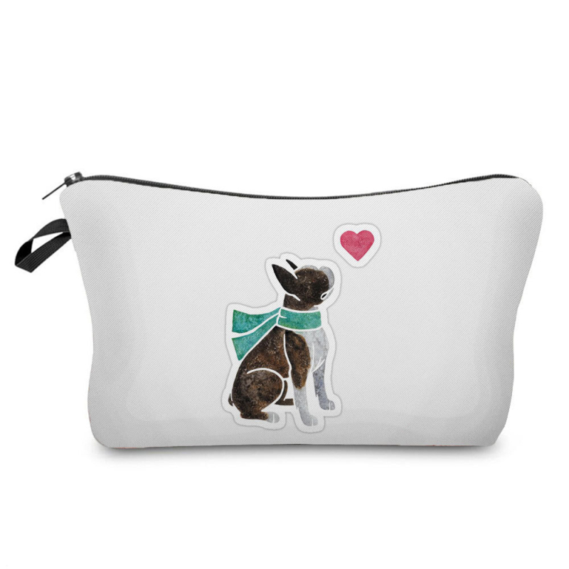 Naujas didmeninės prekybos spalvingas šunų moteriškas krepšys augintinių stiliaus madingas mielas pieštukų krepšys didelės talpos animacinių filmukų kosmetikos laikymo krepšys