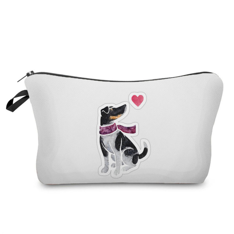 Naujas didmeninės prekybos spalvingas šunų moteriškas krepšys augintinių stiliaus madingas mielas pieštukų krepšys didelės talpos animacinių filmukų kosmetikos laikymo krepšys