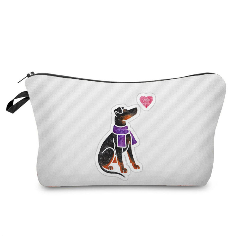 Naujas didmeninės prekybos spalvingas šunų moteriškas krepšys augintinių stiliaus madingas mielas pieštukų krepšys didelės talpos animacinių filmukų kosmetikos laikymo krepšys