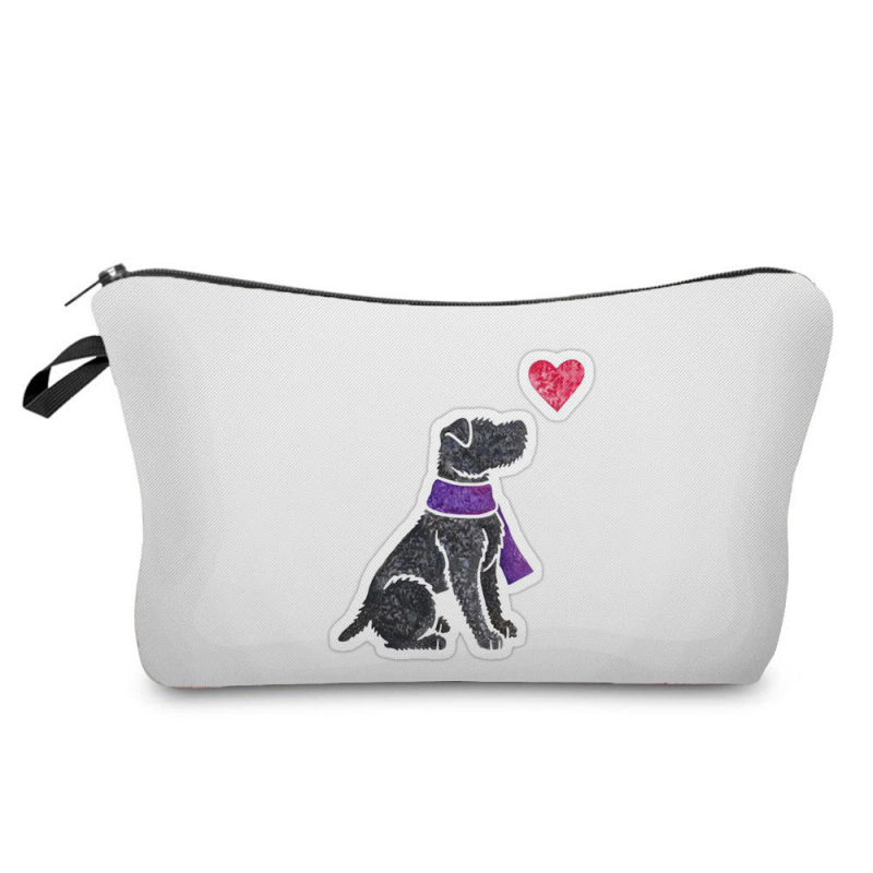 Naujas didmeninės prekybos spalvingas šunų moteriškas krepšys augintinių stiliaus madingas mielas pieštukų krepšys didelės talpos animacinių filmukų kosmetikos laikymo krepšys