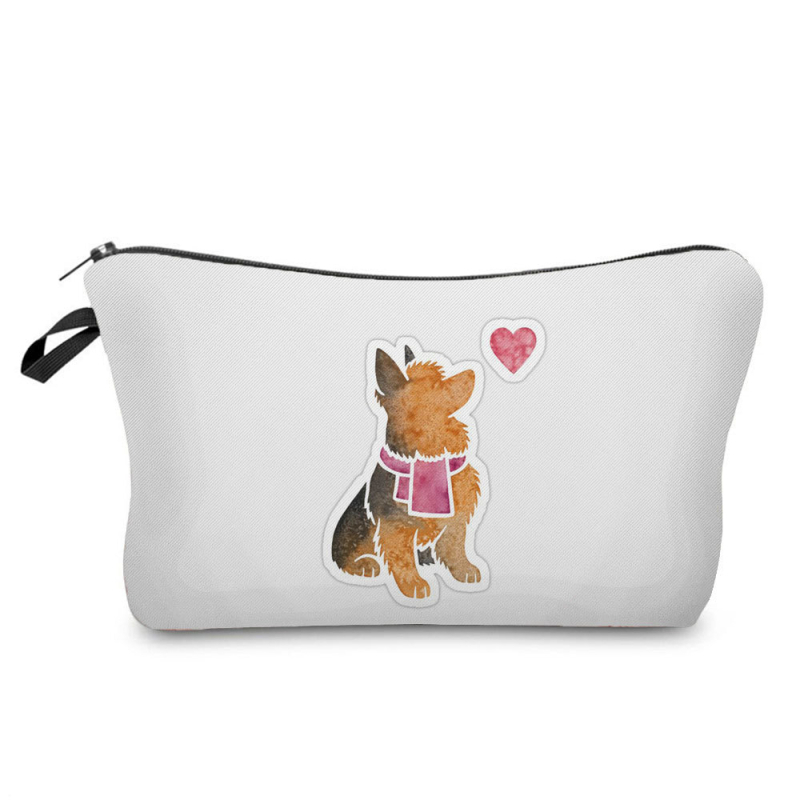 Naujas didmeninės prekybos spalvingas šunų moteriškas krepšys augintinių stiliaus madingas mielas pieštukų krepšys didelės talpos animacinių filmukų kosmetikos laikymo krepšys