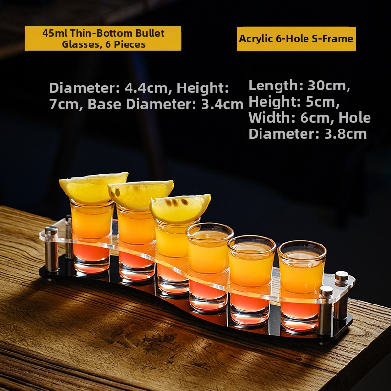 Bullet Cup Liquor Cup Swallow Cup Kangete alkohoolsete jookide Cup B52 Kokteiliklaaside hoidik Shot Cup komplekt Baari veiniklaas