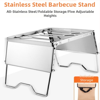 Nerūsējošā tērauda saliekams daudzfunkcionāls vējstikls, vēja necaurlaidīgs grila plīts galvas kronšteins, pārnēsājams piknika katlu statīvs