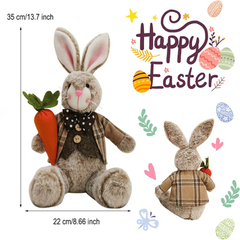 Velykų zuikutis, žavūs vakarėlio papuošalai, pavasario darbalaukio šventinis kambarys, šiltos dekoracijos 2025 m.