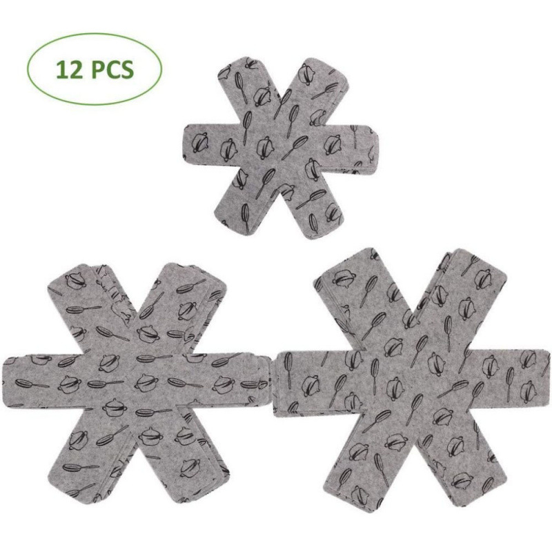 Neaustinis nelimpantis puodo dugno apsauginis kilimėlis Apsauginis kilimėlis Šilumos izoliacija Lengvai valomas spausdinimo veltinio puodo kilimėlis Audinys Sugeriantis padėklas