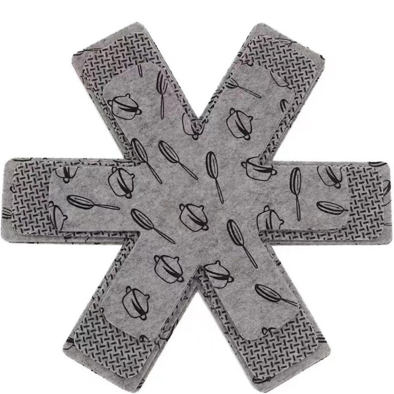 Neaustinis nelimpantis puodo dugno apsauginis kilimėlis Apsauginis kilimėlis Šilumos izoliacija Lengvai valomas spausdinimo veltinio puodo kilimėlis Audinys Sugeriantis padėklas