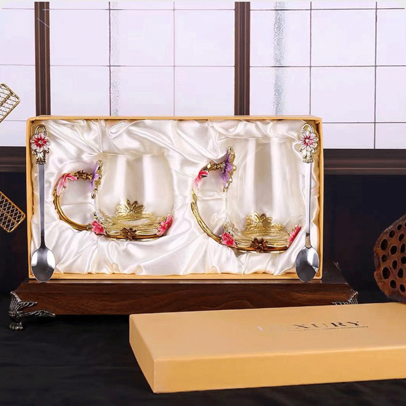 Gyári közvetlen értékesítés rózsaszín krizantém nagy hasú csésze hidegen vágott csésze cinkötvözetből, magas hőmérsékletnek ellenálló virágcsésze zománcozott üvegből