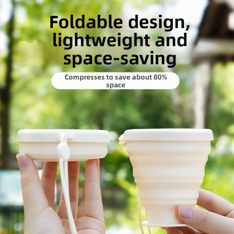 Преносима сгъваема чаша за вода, преносима компресионна чаша за уста, силиконова чаша за пътуване, къмпинг, сгъваема чаша за зъби, хранителен клас